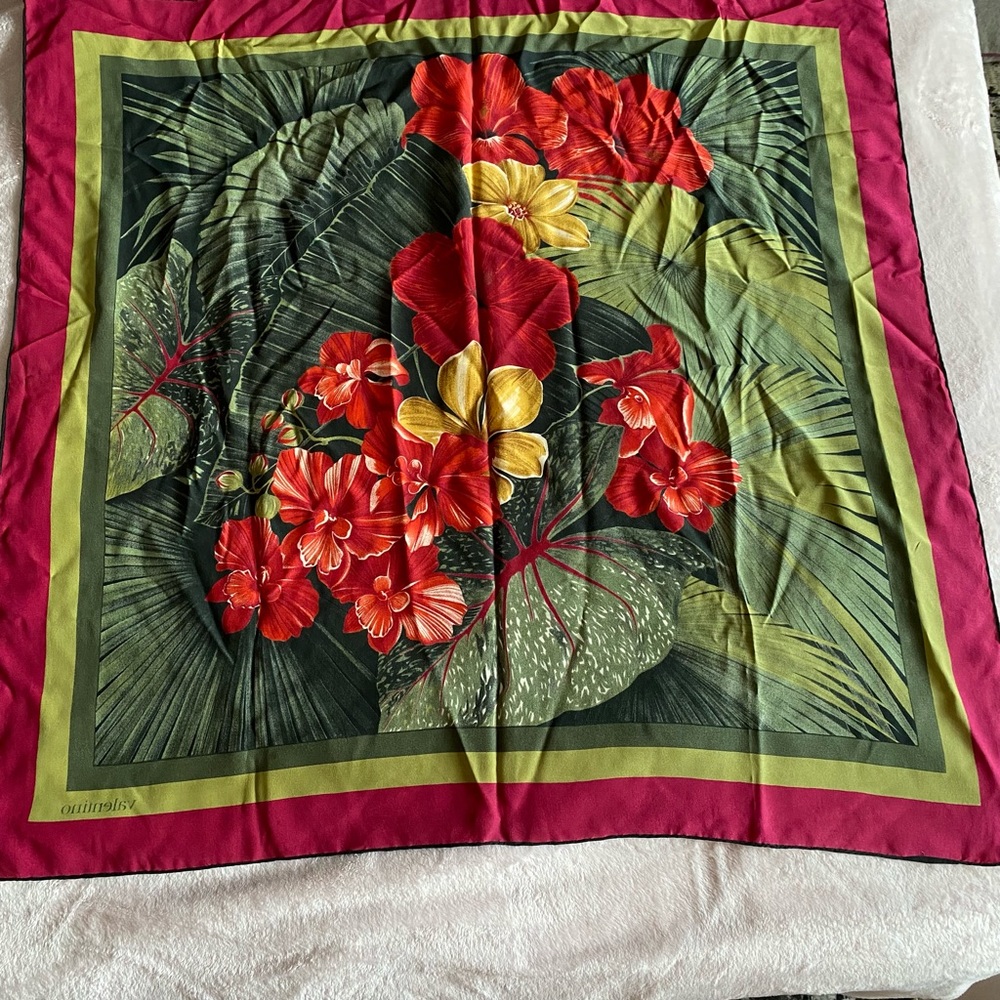Valentino Scarf - Floral design, authentic designer